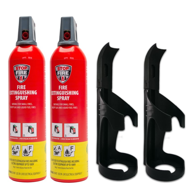 IWH REINOLD MAX extincteur spray STOP FIRE, 3 sprays 750 ml, 3 supports